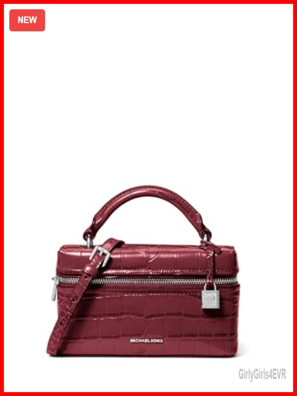 Croc-Embossed Leather Extra Small Top Handle Crossbody Bag